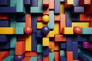 colorful Abstract geometric shapes wallpaper, AI Generative photo