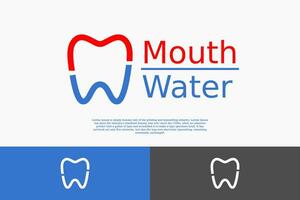 letter m and w, concept dental logo design template vector