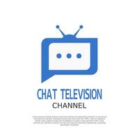 chat television logo design template vector