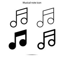 Musical note icon, Vector illustration