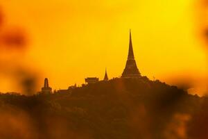 Hill with palace at Phetchaburi province of Thailand photo