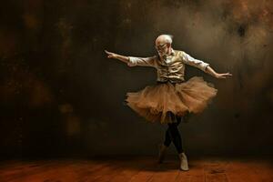 bailarina antiguo hombre teatro escenario. generar ai foto