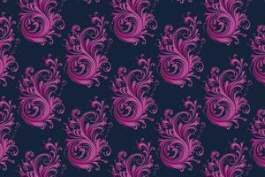 Purple Floral Pattern on a Dark Blue Background vector