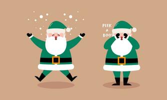 Hand Drawn Collection of Santa Claus for Christmas Holiday Character Illustration vector