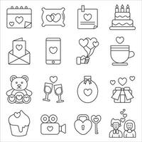 Valentine icon set vector