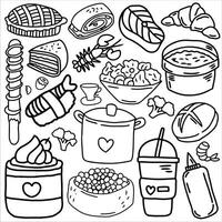 Food doodle sketch set vector