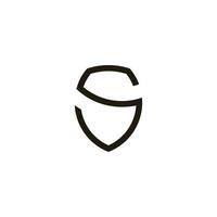 letter s shield simple geometric thin line vector