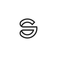 letter sg geometric outline round logo vector