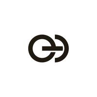 letter et simple geometric linked line logo vector