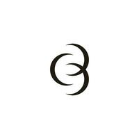 letter cb linked object simple geometric logo vector