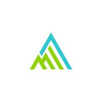 letter m stripes mountain sky colorful geometric logo vector