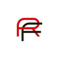 letter rf linked colorful design symbol logo vector