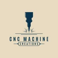 cnc machine modern technology factory logo design template   vector illustration design