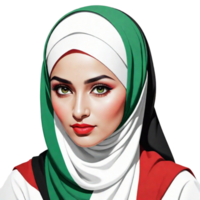 muslim kvinna illustration png bild transparent bakgrund ai generativ