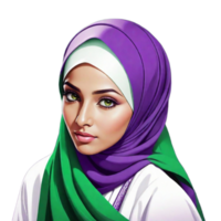 Muslim Woman Illustration PNG Image Transparent Background Ai Generative