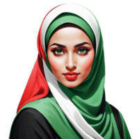 Muslim Frau Illustration png Bild transparent Hintergrund ai generativ