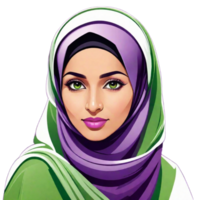 Muslim Frau Illustration png Bild transparent Hintergrund ai generativ