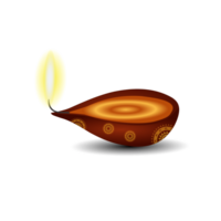Lighted brown candle diwali png