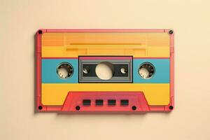 Textured Cassette tape background. Generate Ai photo