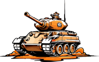 tank tecknad serie klämma konst ai generativ png