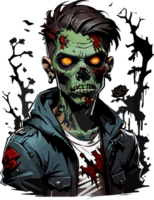 Zombie Maskottchen Logo ai generativ png
