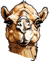 Camel Head Illustration Clipart AI Generative png