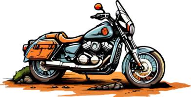 Adventure Motorcycle Illustration AI Generative png
