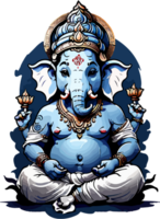 ganesha dessin animé logo ai génératif png