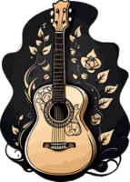 Acoustic Guitar PNG Logo Mascot AI Generative