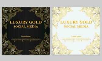 golden floral social media template. suitable for social media post, web banner, cover and card vector