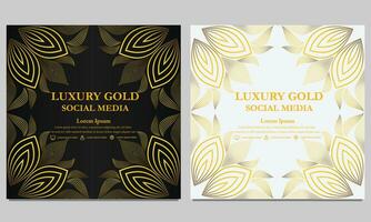 golden floral social media template. suitable for social media post, web banner, cover and card vector