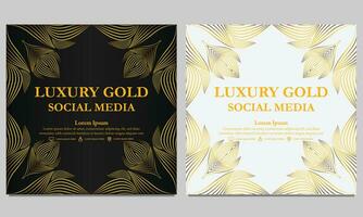 golden floral social media template. suitable for social media post, web banner, cover and card vector