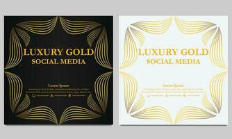 golden floral social media template. suitable for social media post, web banner, cover and card vector