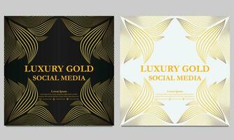 golden floral social media template. suitable for social media post, web banner, cover and card vector