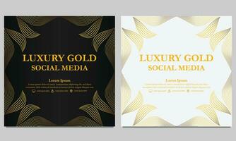 dorado floral social medios de comunicación modelo. adecuado para social medios de comunicación correo, web bandera, cubrir y tarjeta vector