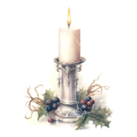 aguarela Natal velas. feriado velas clipart, acolhedor inverno clipart. ai gerado. png