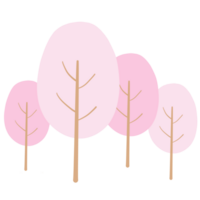 minimal rosa träd illustration png