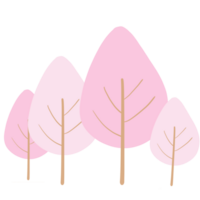 Minimal pink tree illustration png