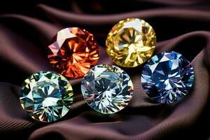Alluring Different colored diamonds. Generate Ai photo