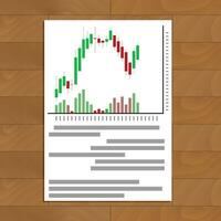 Stock exchange daily trading schedule. Chart market document trading with chart price finance, vector illustration