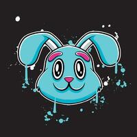 vector graffiti hand drawn happy rabbit designs for streetwear illustration