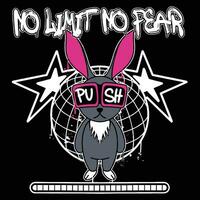 Graffiti rabbit street wear illustration with slogan no limit no fear vector