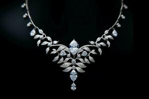 Intricate Elegant diamonds necklace. Generate Ai photo