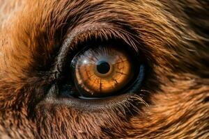 Bear eye closeup. Generate Ai photo