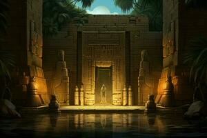 Grand Explorer egyptian temple. Generate Ai photo