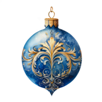 Watercolor Christmas tree decorations. AI Generative png