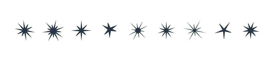 Set of star shapes. Vector design stars sparkles. Templates for design, posters, banners, cards.