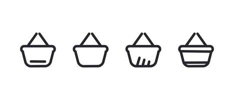 conjunto compras encargarse de cesta icono. para web modelo y aplicación aislado en blanco antecedentes. vector