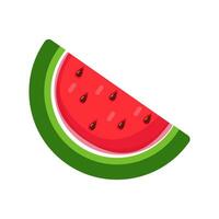 A slice of half a watermelon. Fruit illustration for farmer's market menu. Isolated on a white background. vector