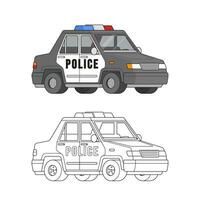Vector illustration of a cartoon police car.